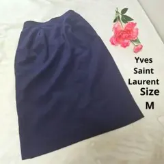 【人気⭐Yves Saint Laurent】紺　スカート　サイズMのサムネイル