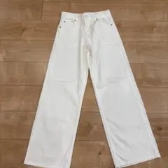 ZARA ホワイト ワイドレッグ デニムパンツ　12-13yearsのサムネイル