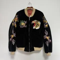 ◎GANGSTERVILLE リバーシブル 別珍 ベロア スカジャン 黒 ピンク ◎GANGSTERVILLE リバーシブル 別珍 ベロア スカジャン 黒