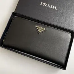 【極美品】プラダ 長財布 三角ロゴ サフィアーノレザー 黒 1ML506