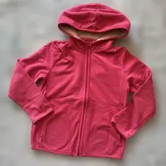 ピンク フリース フード付きパーカー130