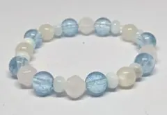 アイスラリマー&ムーンストーン&スターカットローズクォーツ天然石ブレスレット