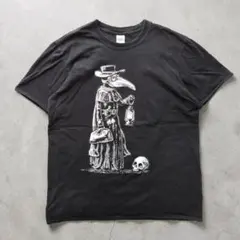 GILDAN ペスト医師 スカル プリントTシャツ 黒 L