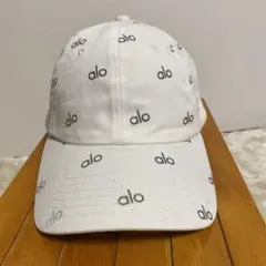 alo yoga ロゴプリント キャップ ホワイト