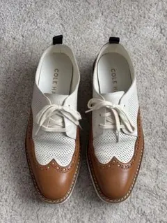 美品ColeHaanコールハーン✴︎オックスフォードシューズホワイトブラウン7B