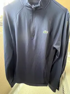 LACOSTE ネイビー ハーフジップ トレーナー US S