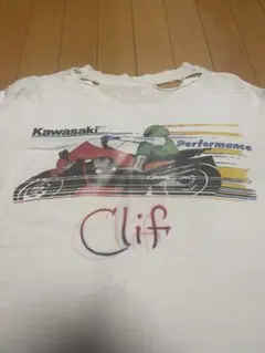 80s USA製　襤褸　kawasaki 染み込みプリントTシャツ