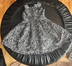 バラ模様ドレス　シルバー