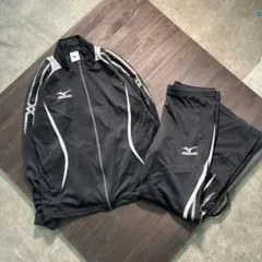 7LA2 MIZUNO ジャージ上下　M セットアップ　黒　スポーツ　古着