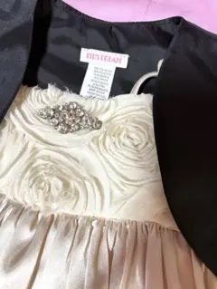 KIDS DREAM フォーマルワンピース アイボリー黒2点セット110-120