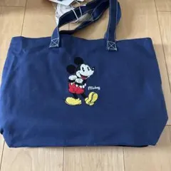 新品　未使用　ディズニー　ミッキー　刺繍 トートバッグ ネイビーのサムネイル