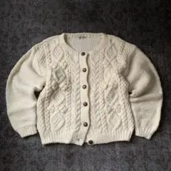希少 90s ポンポン ニット カーディガン レトロ 大人かわいい 古着