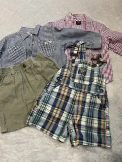 OshKosh 柄シャツ・オーバーオール　ハーフパンツbabyGAP4点セット