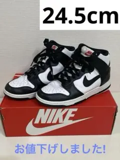 NIKE DUNK HIGH ブラックアンドホワイトパンダダンクハイカット赤ロゴ