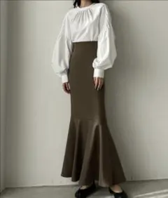 Louere ハイウエストフレアマーメイドスカート M サイドスリット