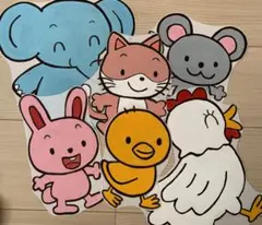 パネルシアター　ひよこちゃん　くだもの、動物セット
