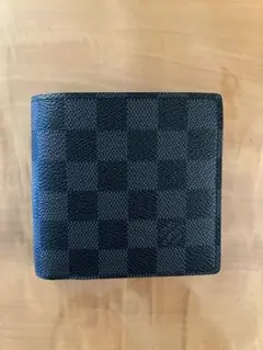 LOUIS VUITTONダミエ・グラフィットポルトフォイユマルコ黒二つ折り財布