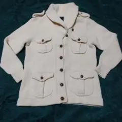 80s ヴィンテージRalph Lauren アイボリー ウールカーディガン