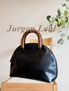 JURGEN LEHL ヨーガンレール ウッドハンドル レザー ハンド バッグ 美品♡A4♡JURGEN LEHL ヨーガンレール ウッドハンドル トートバッグ