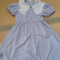 SHEIN ギンガムチェック襟付きワンピース