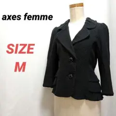 axes femme　アクシーズファム　テーラードジャケット　黒　七分袖　M