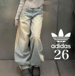 新品26】当日発送★adidasプレミアムエッセンシャルズ デニムパンツ青ブルー