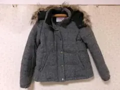 92038　アースｘハリスツィード　ダウンジャケット　グレー　M