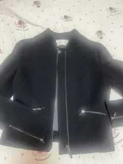 ノーカラージャケット 黒