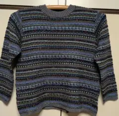 ストライプ柄 長袖ニットセーター