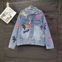 デニム ジャケット ビックロゴ M サイズ