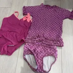 ジャンク品　ピンク 水玉 セパレート水着 女の子用