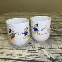 WDP レトロディズニー　ミッキー　ドナルド　湯のみ茶碗　昭和レトロ　当時物