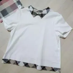 美品　クレストブリッジピマコットンプレーティング天竺パーシャルカットソー38