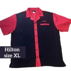 古着 Hilton ヒルトン 00年代頃 ボウリングシャツ 黒/赤 半袖 XLのサムネイル