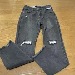 lovetoxic ダメージ加工 スキニーデニム ダークグレー　S140