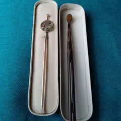 花模様の金色象嵌作りのかんざし美品です。貴重品。自宅蔵出しです・耳かきセット。