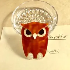 リアスタン  ヴィンテージ フクロウ ブローチ