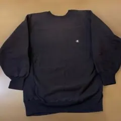 80s 黒 袖目無し チャンピオン リバースウィーブ スウェット