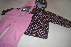 超美品 NIMA 子ども用スキーウェア ピンクと黒のドット柄