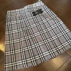 グレー系チェックリボン付きプリーツスカート(150)