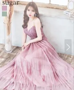 Sugar キャミソール/ 刺繍/ シアー/ ラメ/ プリーツ/ Aライン