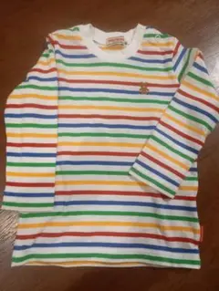 ミキハウスのカラフルなボーダーTシャツ
