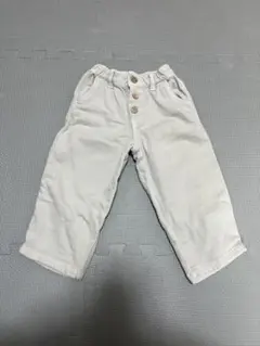 【ZARA ホワイト ボタン付き長ズボン 】12-18ヶ月　86cm