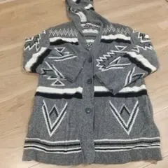 BAYFLOW 幾何学模様 フード付きカーディガン