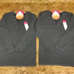 レディースインナーシャツ 長袖 しっとり保湿 3Lサイズ 2枚セット　3660