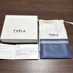FURLA 青 レザー カードケース