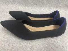 レディース フラットパンプス（スリッポンタイプ）ブラック　23cm