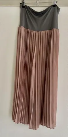 マタニティプリーツワイドパンツ　くすみピンク　西松屋　Lサイズ