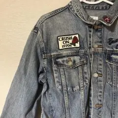 moussy デニムジャケット ジージャン アメカジ風 ワッペン 薔薇