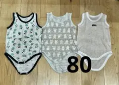 【匿名発送】男の子向け　80サイズ　ひんやり素材ロンパース肌着　3着セット